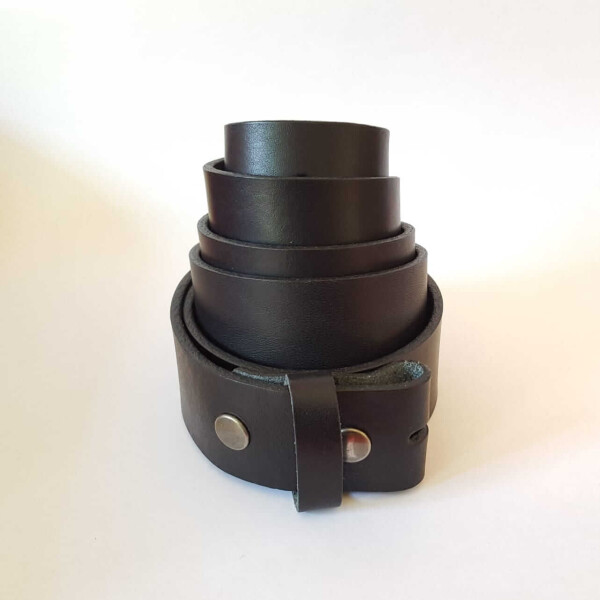 Vollrindleder-Gürtel ohne Schließe, schwarz