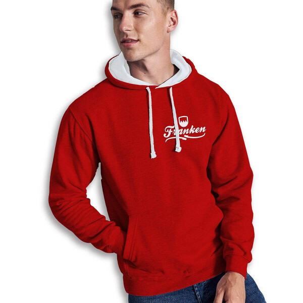 Zweifarbiger Hoodie rot/weiß FRANKEN