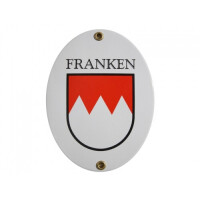 Emailleschild Franken: mit Schriftzug und Frankenwappen