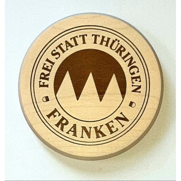 Franken-Holzbierdeckel Frei statt Thüringen