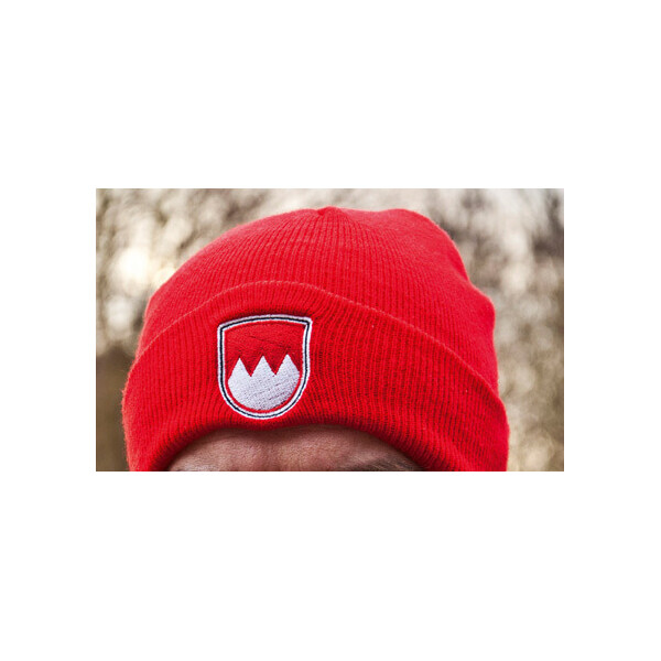 Strickmütze mit Franken-Wappen in rot oder schwarz - Schwarz - Rot