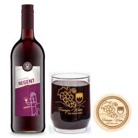 Vier Schoppen Regent 1l + Glas-Weinkrüglein +...