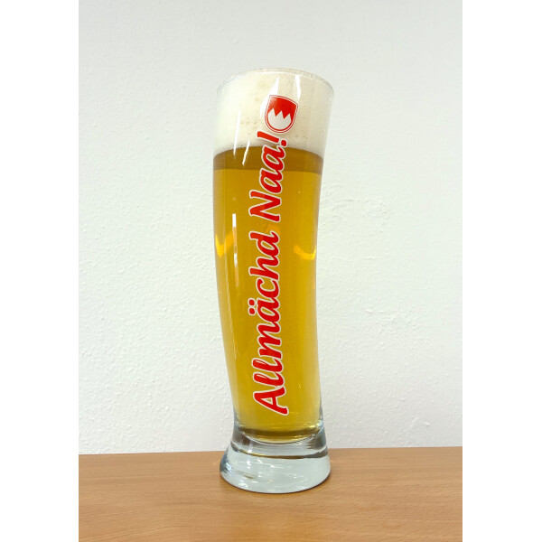 Bierglas Allmächd Naa