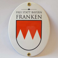 Franken Emaille-Schild "Frei statt Bayern"