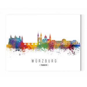 Skyline von Würzburg auf Leinwand mit Keilrahmen - Leinwand mit Keilrahmen-6846