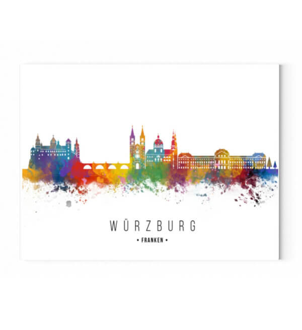 Skyline von Würzburg auf Leinwand mit Keilrahmen - Leinwand mit Keilrahmen-6846